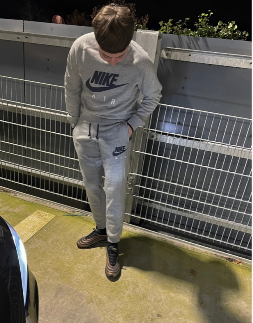 Grey nike air clearance tracksuit